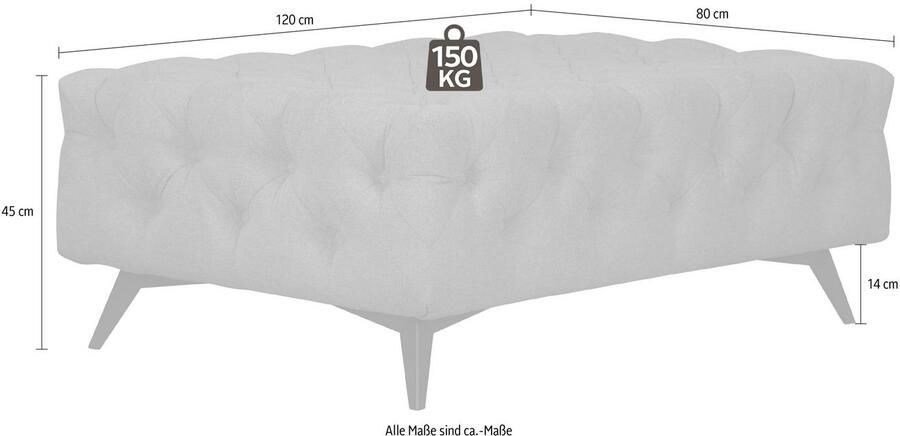 Leonique Hocker Amaury Chesterfield-look breedte 120 cm kleur van de poten ter keuze