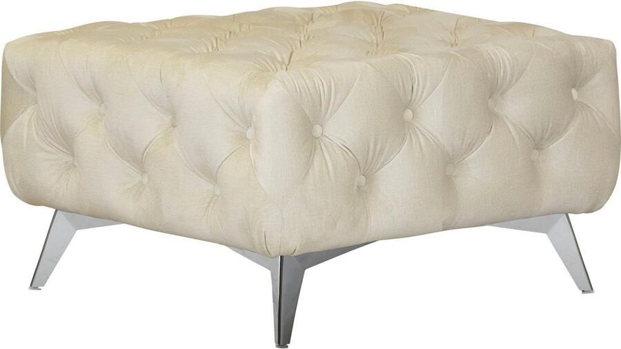 Home affaire Hocker Amaury Chesterfield-look breedte 80 cm kleur van de poten ter keuze - Foto 3