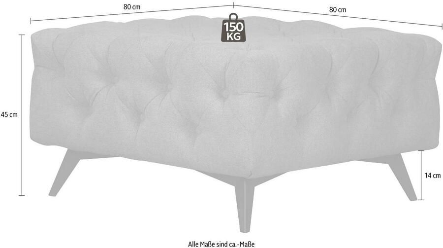 Leonique Hocker Amaury Chesterfield-look breedte 80 cm kleur van de poten ter keuze - Foto 2