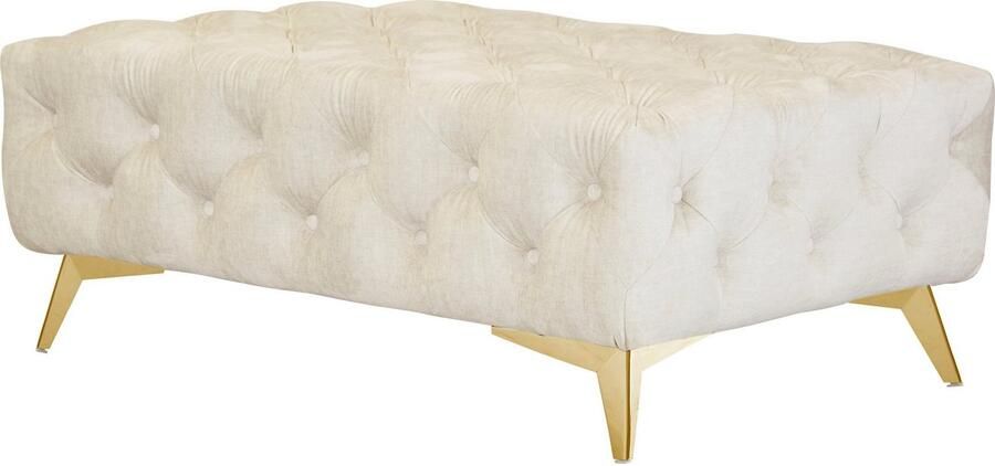 Home affaire Hocker Glynis luxueuze capitonnage moderne chesterfield look kleur van de poten ter keuze - Foto 3
