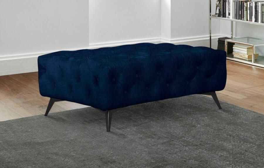 Home affaire Hocker Glynis luxueuze capitonnage moderne chesterfield look kleur van de poten ter keuze - Foto 2