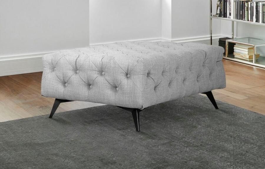 Home affaire Hocker Glynis luxueuze capitonnage moderne chesterfield look kleur van de poten ter keuze - Foto 2