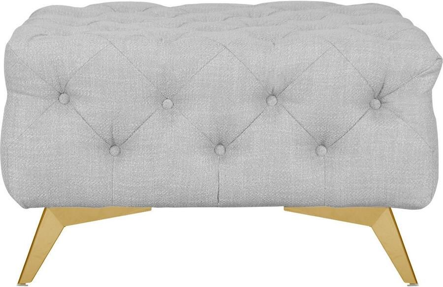 Home affaire Hocker Glynis luxueuze capitonnage moderne chesterfield look kleur van de poten ter keuze - Foto 3