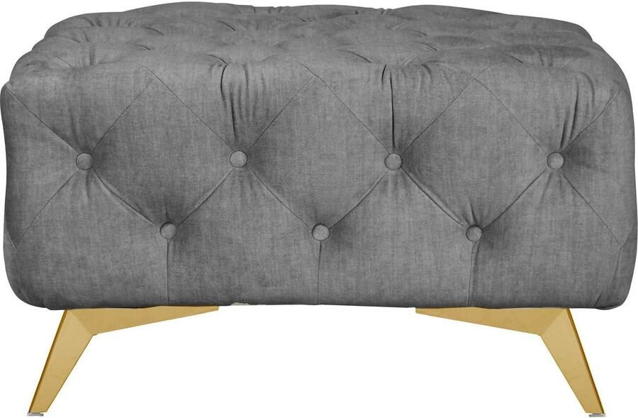 Home affaire Hocker Glynis luxueuze capitonnage moderne chesterfield look kleur van de poten ter keuze - Foto 3