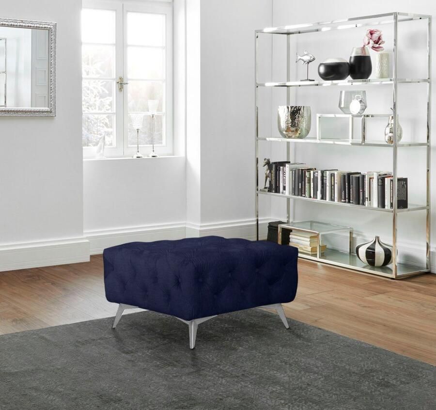Home affaire Hocker Glynis luxueuze capitonnage moderne chesterfield look kleur van de poten ter keuze - Foto 2