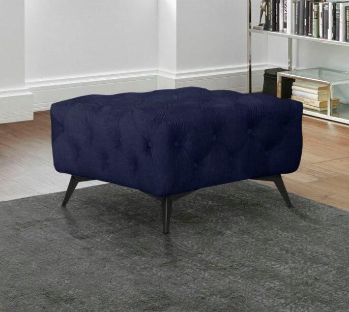 Home affaire Hocker Glynis luxueuze capitonnage moderne chesterfield look kleur van de poten ter keuze - Foto 3