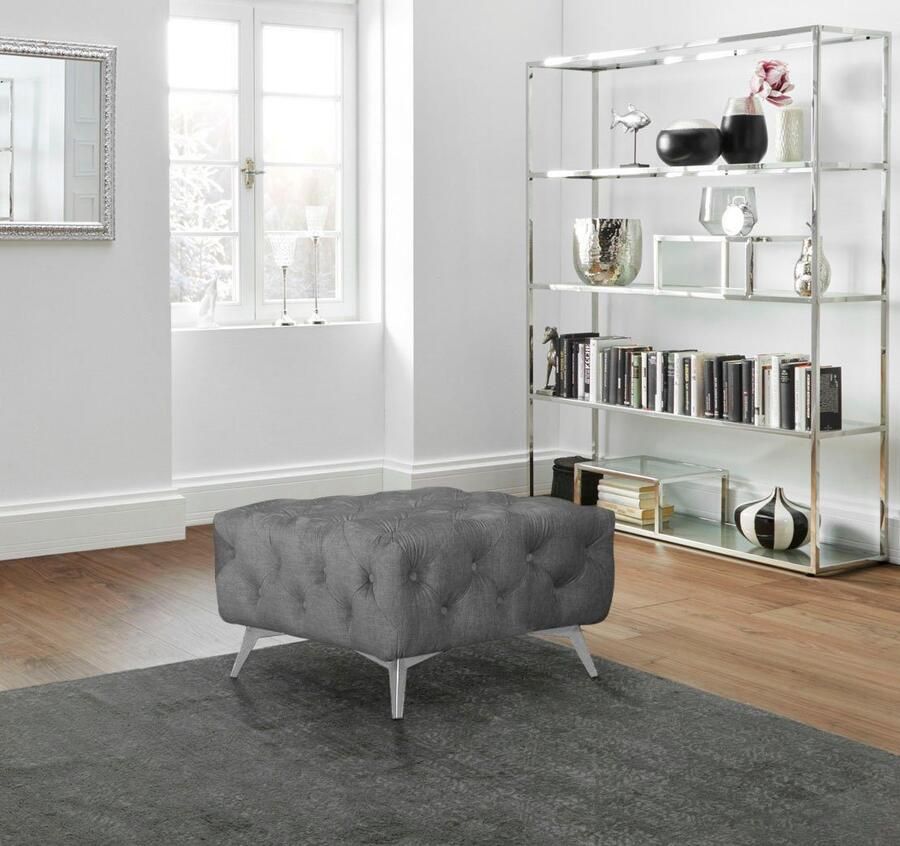 Leonique Hocker Glynis luxueuze capitonnage moderne chesterfield look kleur van de poten ter keuze - Foto 2