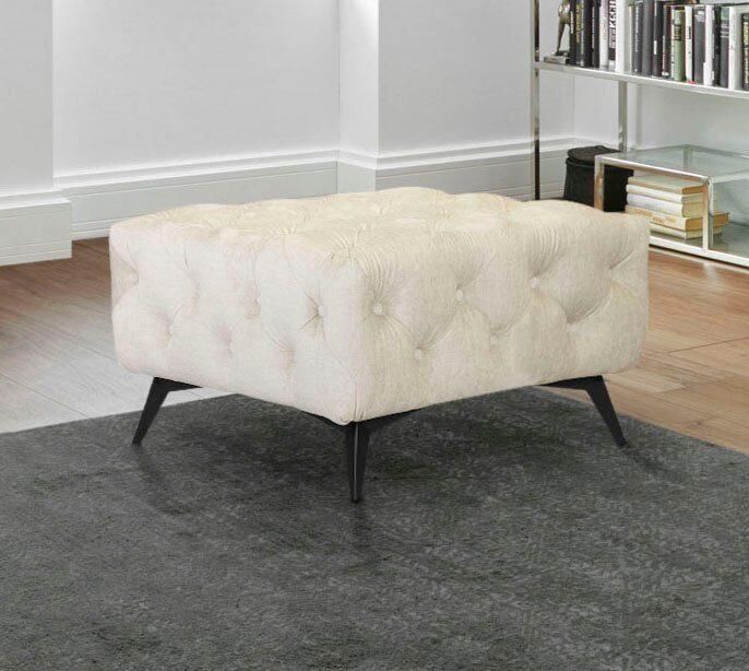 Home affaire Hocker Glynis luxueuze capitonnage moderne chesterfield look kleur van de poten ter keuze - Foto 3