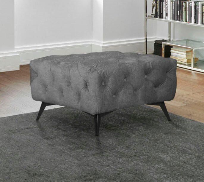 Home affaire Hocker Glynis luxueuze capitonnage moderne chesterfield look kleur van de poten ter keuze - Foto 3