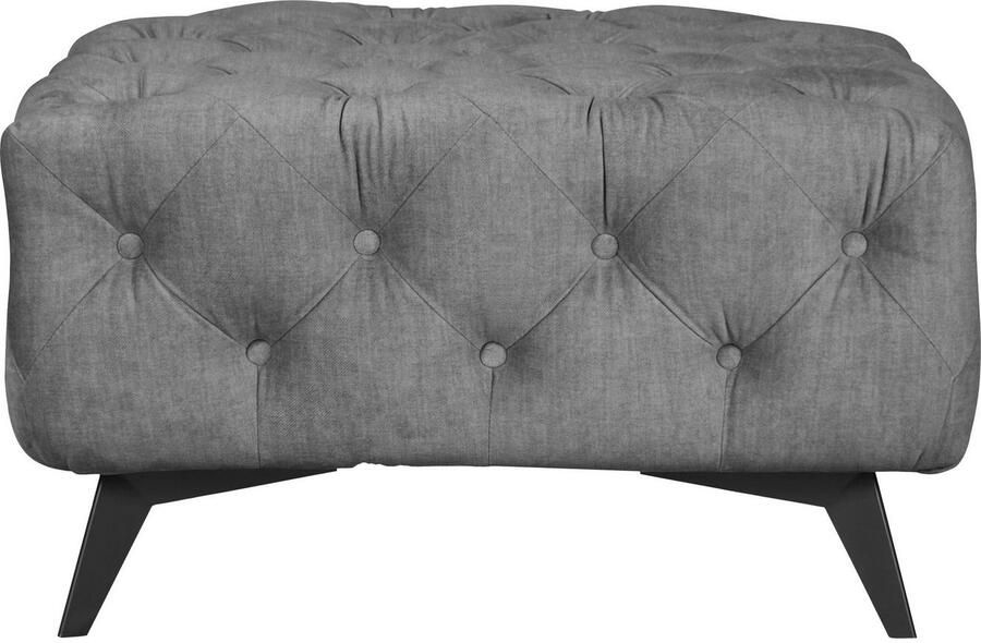Home affaire Hocker Glynis luxueuze capitonnage moderne chesterfield look kleur van de poten ter keuze - Foto 2