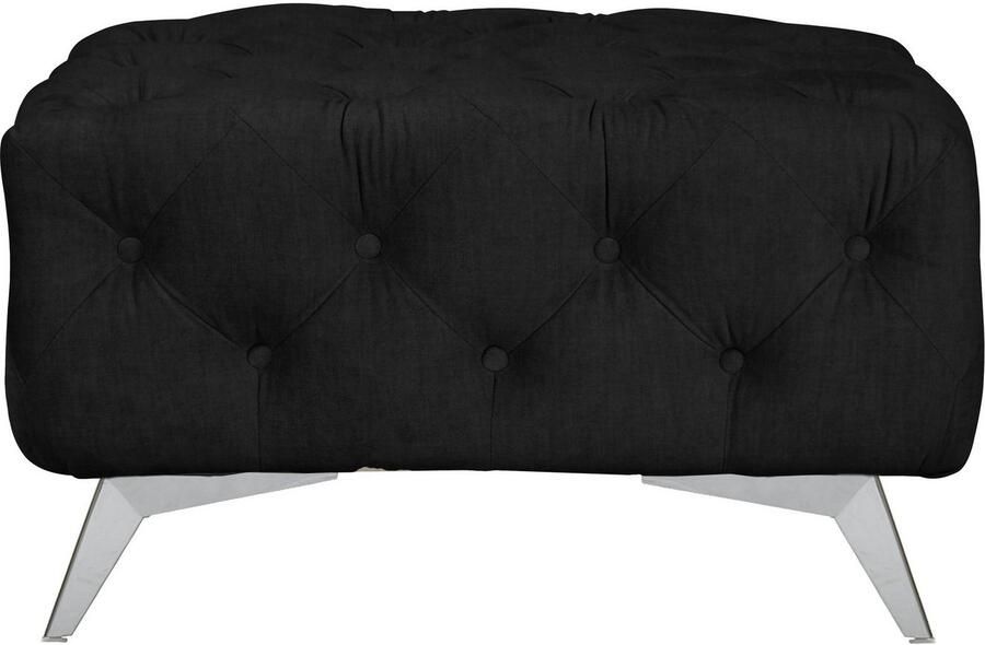 Home affaire Hocker Glynis luxueuze capitonnage moderne chesterfield look kleur van de poten ter keuze - Foto 3