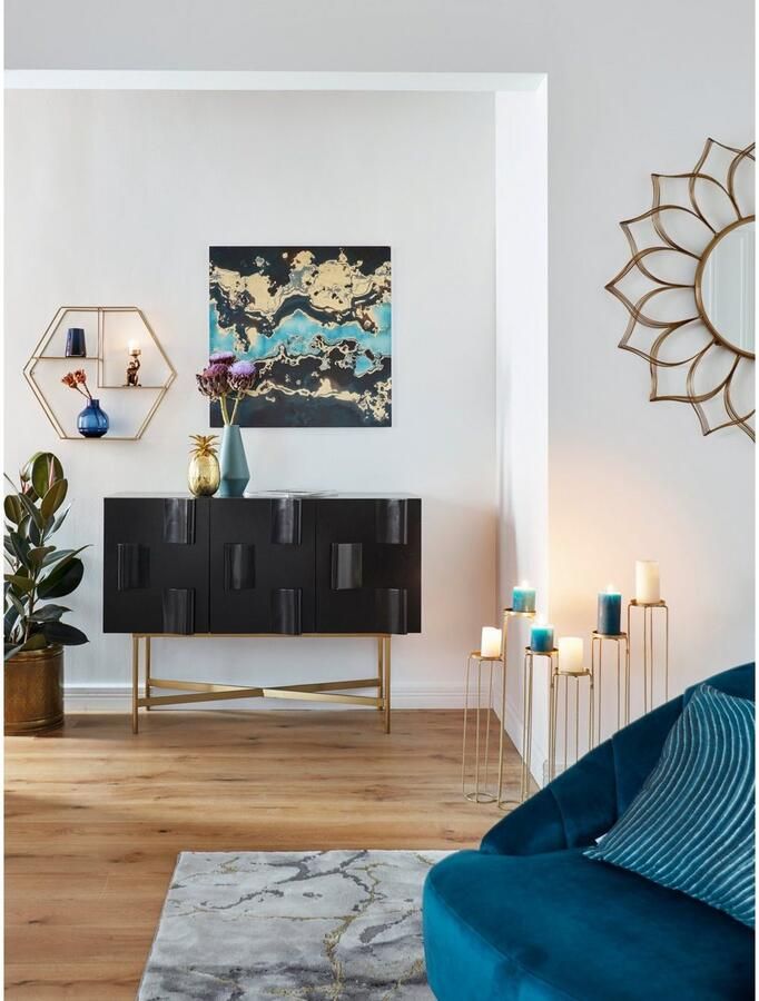 Leonique Kaarsenstandaard Mareesa van metaal voor stompkaarsen hoogte ca. 65 cm verschillend opstelbaar (1 stuk) - Foto 5