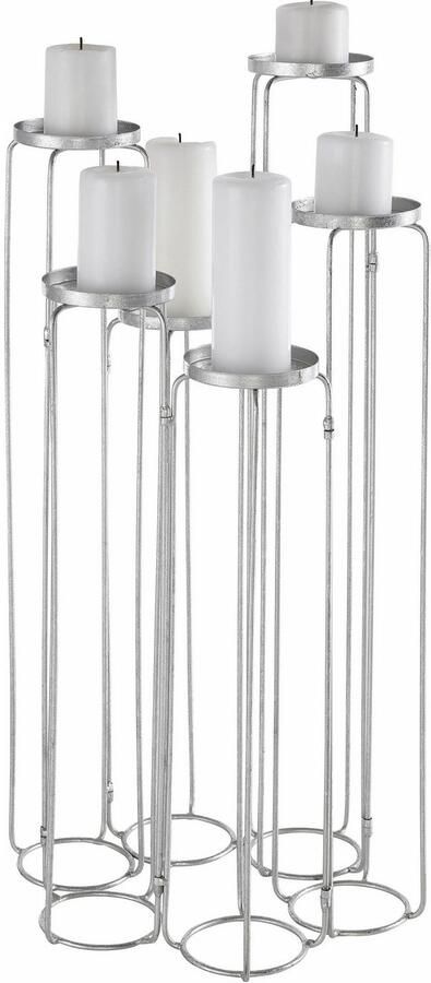 Leonique Kaarsenstandaard Mareesa van metaal voor stompkaarsen hoogte ca. 65 cm verschillend opstelbaar (1 stuk) - Foto 12