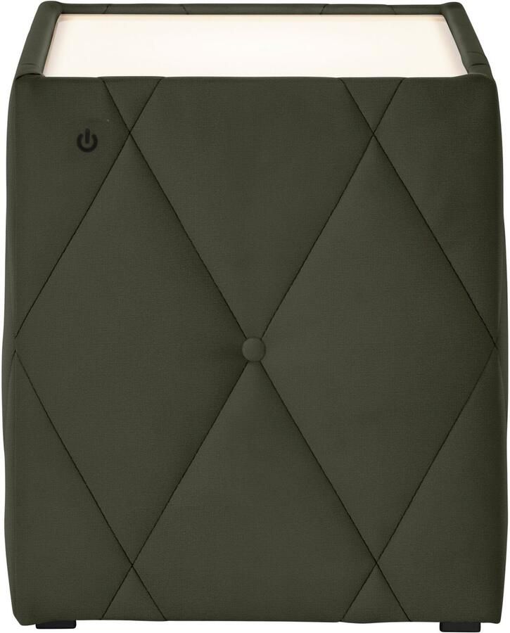 Leonique Nachtkastje Alfie met verlichting en bekleding van fluweel - Foto 3