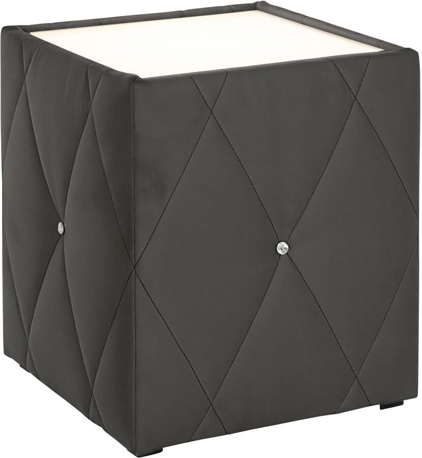 Leonique Nachtkastje Alfie met verlichting en bekleding van fluweel - Foto 2