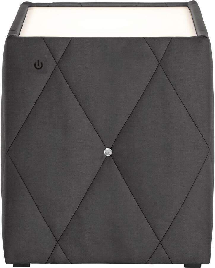 Leonique Nachtkastje Alfie met verlichting en bekleding van fluweel - Foto 3