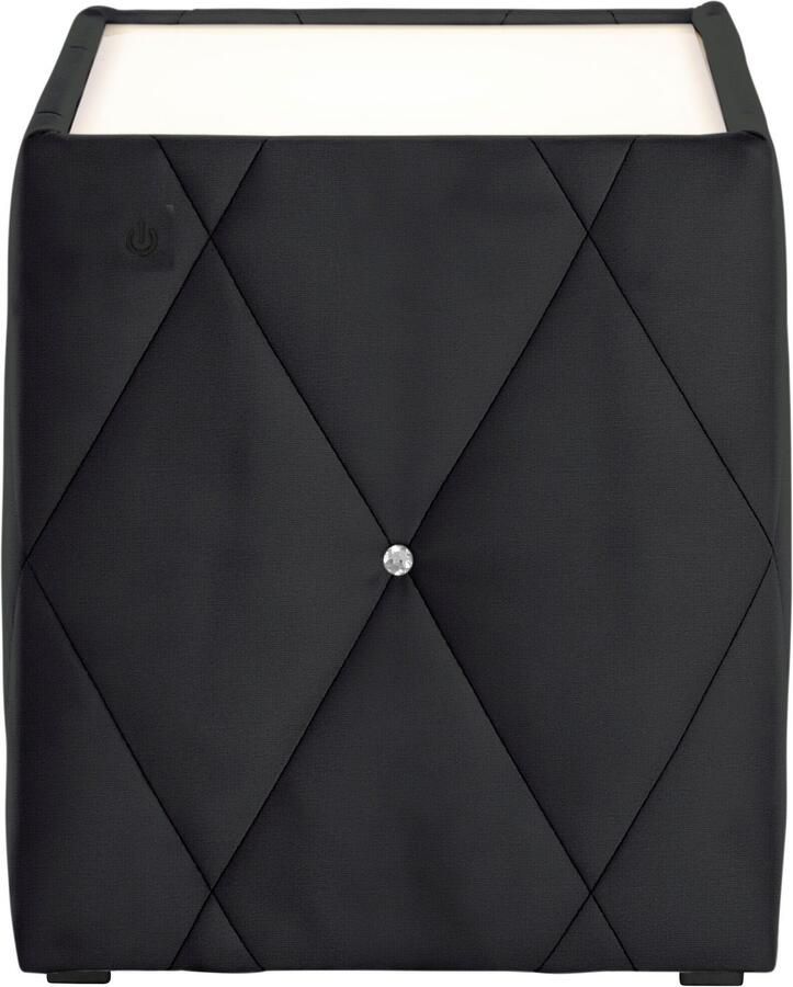 Leonique Nachtkastje Alfie met verlichting en bekleding van fluweel - Foto 3