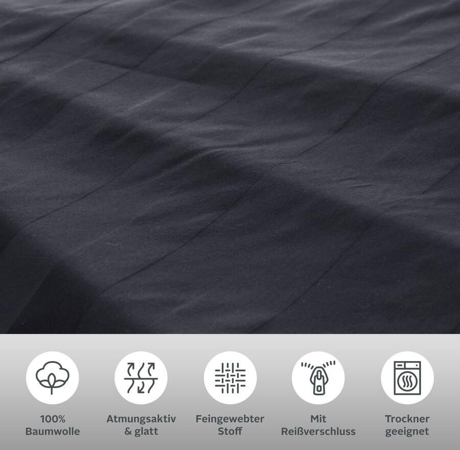 Leonique Overtrekset Malia in mt. 135x200 of 155x220 cm tijdloze beddengoed van katoen beddengoed in mako-satijnkwaliteit - Foto 3