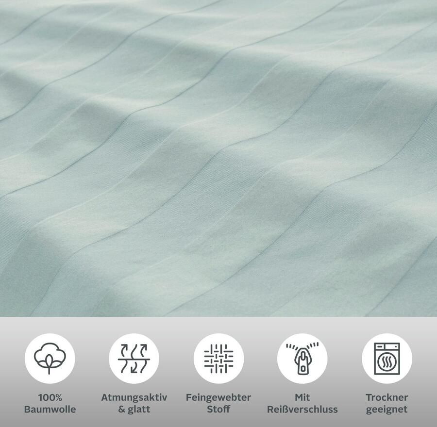 Leonique Overtrekset Malia in mt. 135x200 of 155x220 cm tijdloze beddengoed van katoen beddengoed in mako-satijnkwaliteit - Foto 3