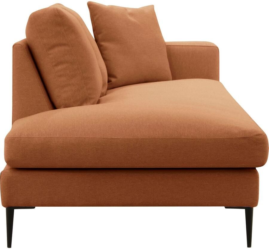 Home affaire Récamier Cozy chaise longue afmetingen B D H: 195 97 80 cm met los kussen en metalen poten armleuning naar keuze links of rechts - Foto 3