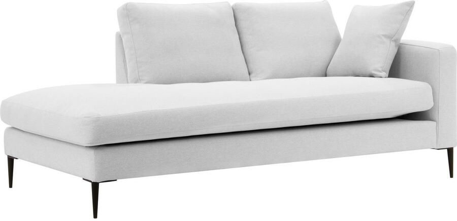 Home affaire Récamier Cozy chaise longue afmetingen B D H: 195 97 80 cm met los kussen en metalen poten armleuning naar keuze links of rechts
