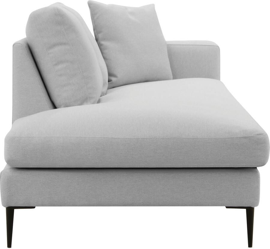Home affaire Récamier Cozy chaise longue afmetingen B D H: 195 97 80 cm met los kussen en metalen poten armleuning naar keuze links of rechts - Foto 3