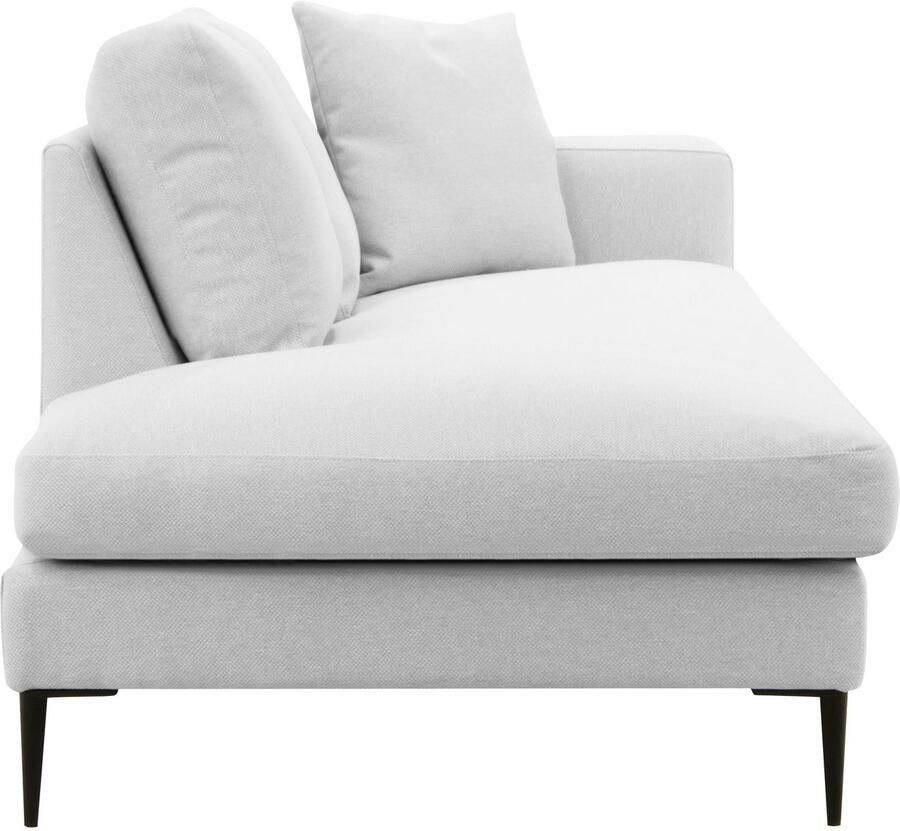 Home affaire Récamier Cozy chaise longue afmetingen B D H: 195 97 80 cm met los kussen en metalen poten armleuning naar keuze links of rechts - Foto 3