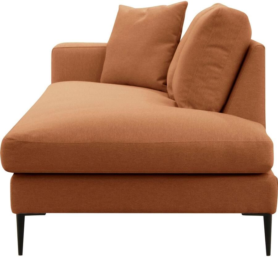 Home affaire Récamier Cozy chaise longue afmetingen B D H: 195 97 80 cm met los kussen en metalen poten armleuning naar keuze links of rechts - Foto 3