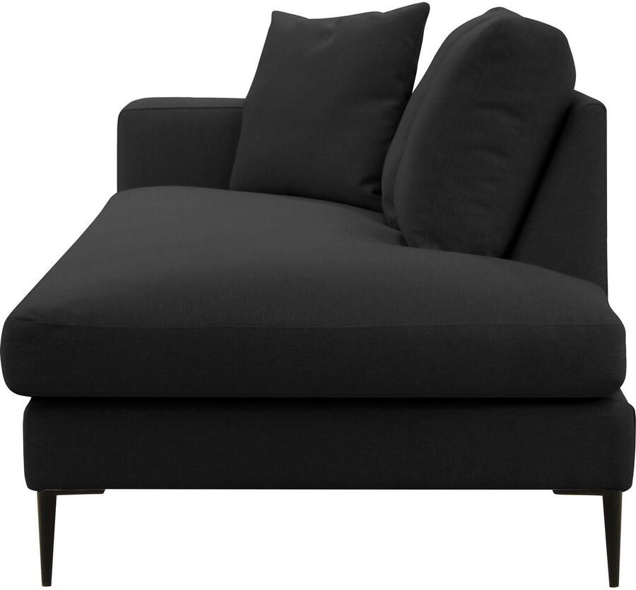 Home affaire Récamier Cozy chaise longue afmetingen B D H: 195 97 80 cm met los kussen en metalen poten armleuning naar keuze links of rechts - Foto 3