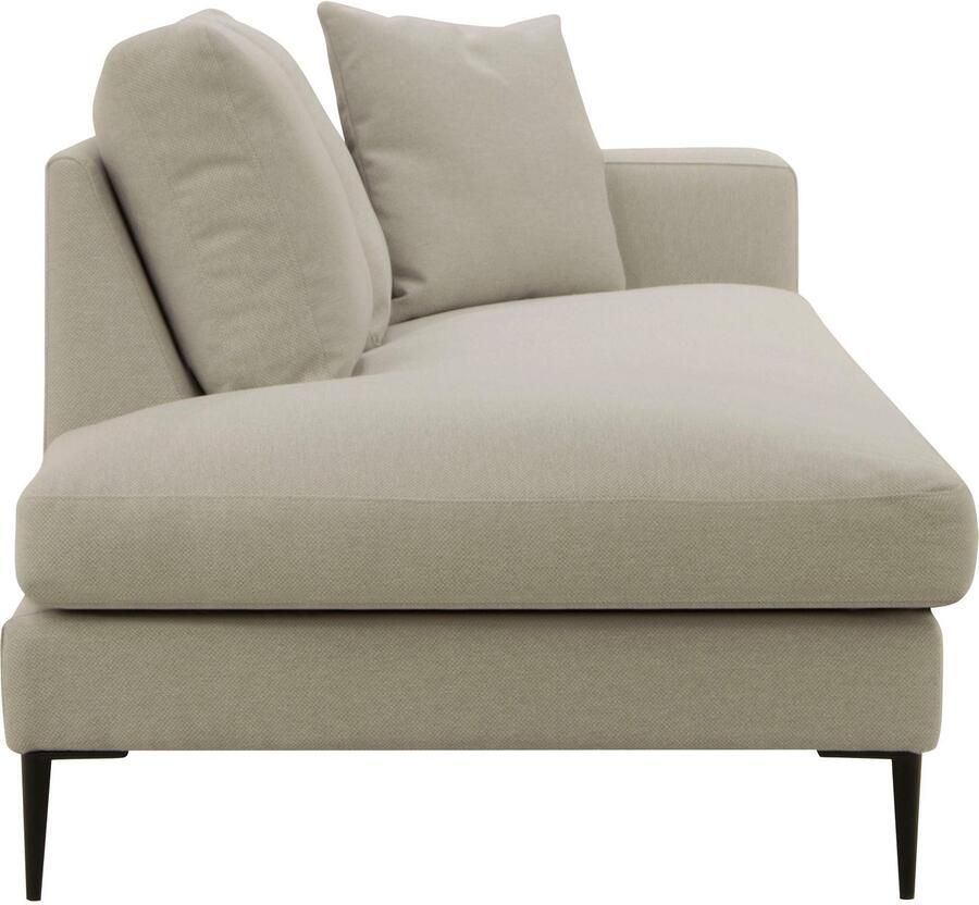 Home affaire Récamier Cozy chaise longue afmetingen B D H: 195 97 80 cm met los kussen en metalen poten armleuning naar keuze links of rechts - Foto 3