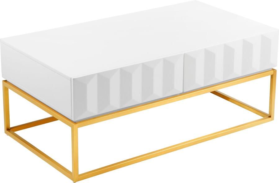 Leonique Salontafel Alais TOPSELLER! OTTOs keuze in 3d-look met twee laden en goudkleurig metalen frame - Foto 5