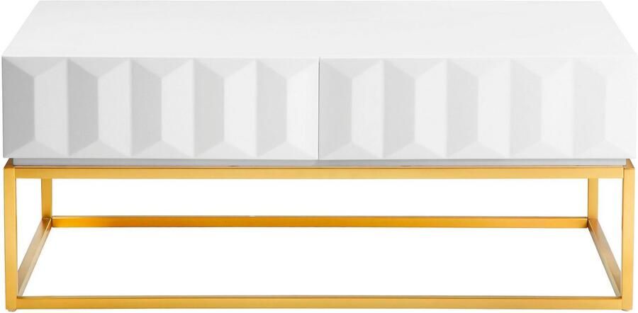 Leonique Salontafel Alais TOPSELLER! OTTOs keuze in 3d-look met twee laden en goudkleurig metalen frame - Foto 4