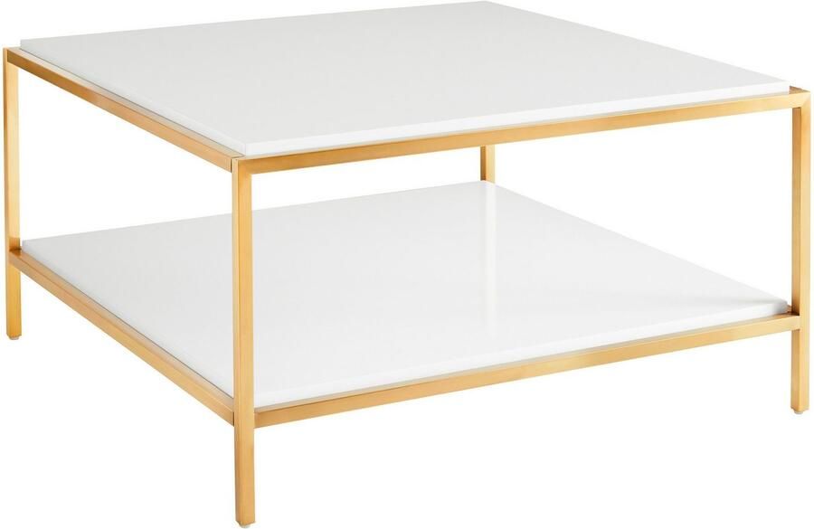 Leonique Salontafel Cherlen TOPSELLER! OTTOs Choice met twee planken en goudkleurig frame vierkant - Foto 2