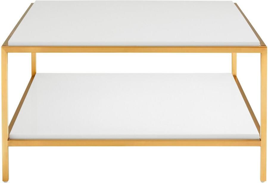 Leonique Salontafel Cherlen TOPSELLER! OTTOs Choice met twee planken en goudkleurig frame vierkant