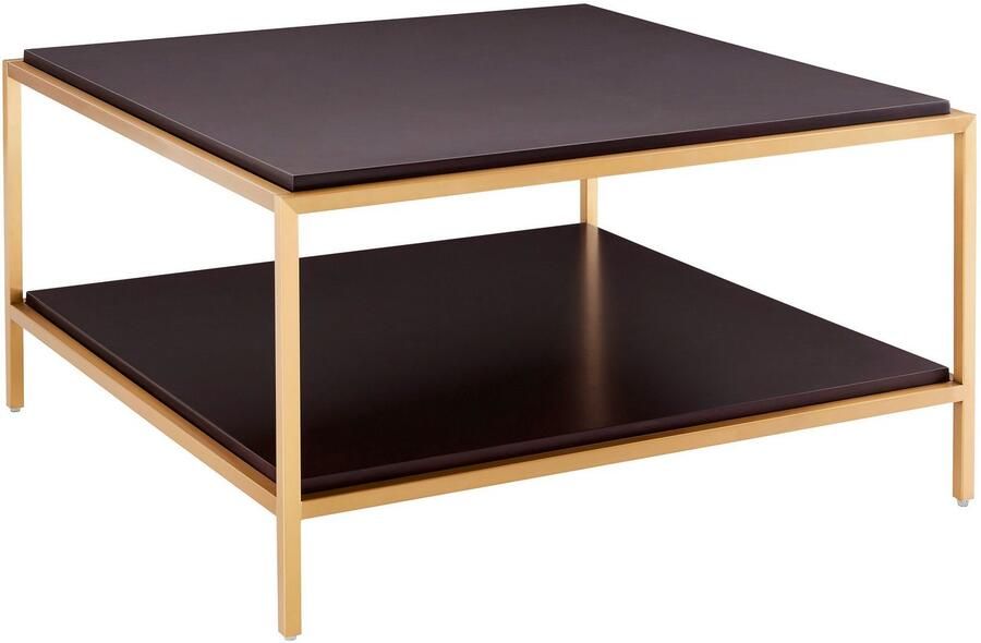 Leonique Salontafel Cherlen TOPSELLER! OTTOs Choice met twee planken en goudkleurig frame vierkant - Foto 2