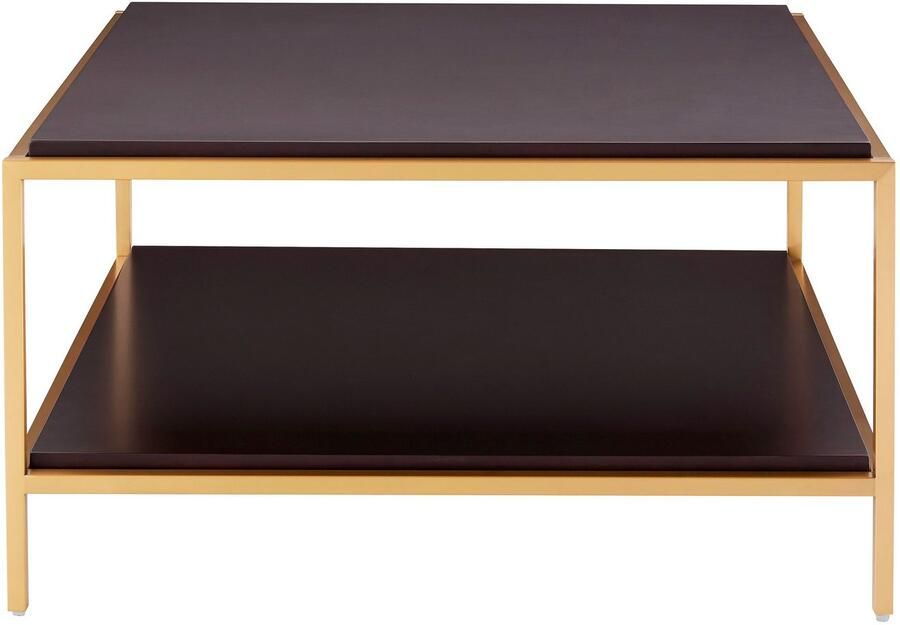 Leonique Salontafel Cherlen TOPSELLER! OTTOs Choice met twee planken en goudkleurig frame vierkant