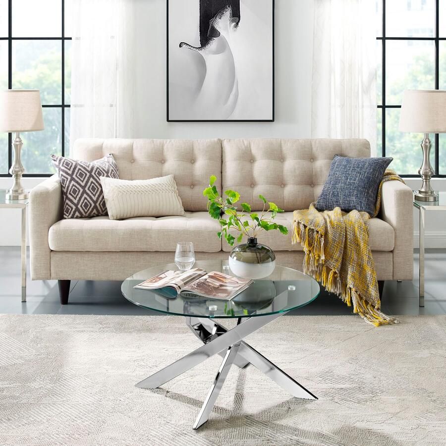 Leonique Salontafel Luzie TOPSELLER! OTTOs keuze verschillend onderstel (in chroom en zwart) breedte 80 cm