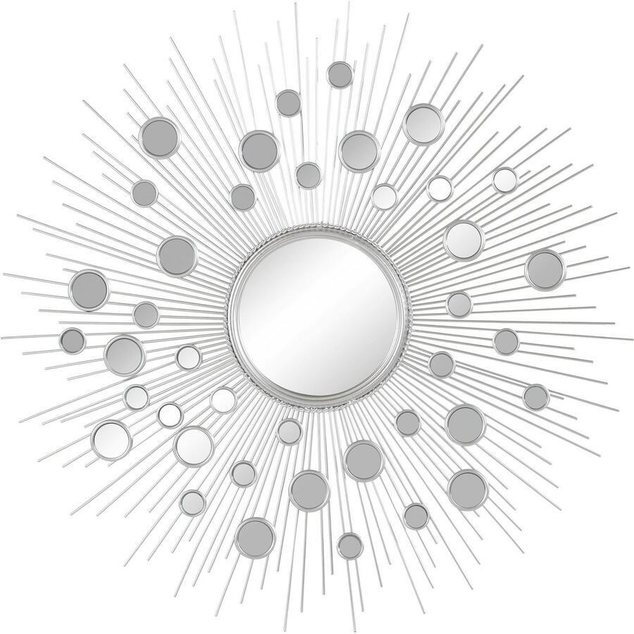 Leonique Sierspiegel Spiegel zilverkleur Wandspiegel zon rond ø 81 cm frame van metaal - Foto 2