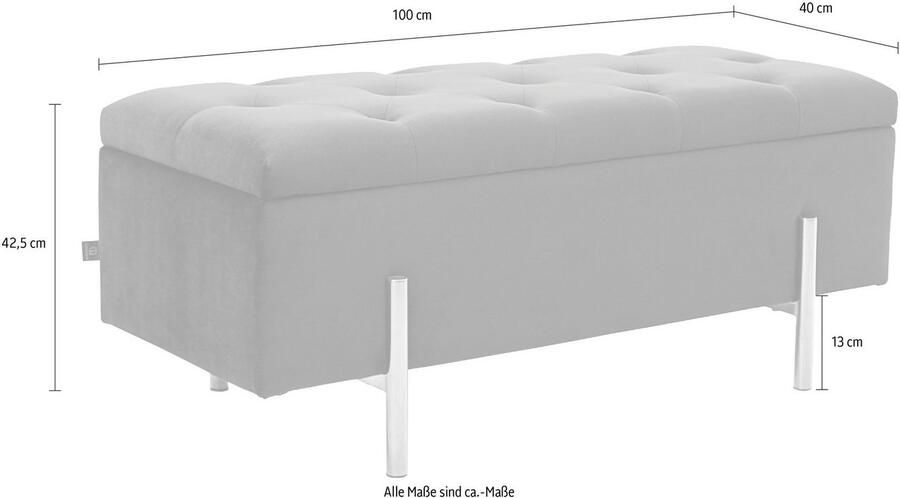 Leonique Slaapkamerbankje Aubrey Zitoppervlak doorgestikt met opbergruimte - Foto 3