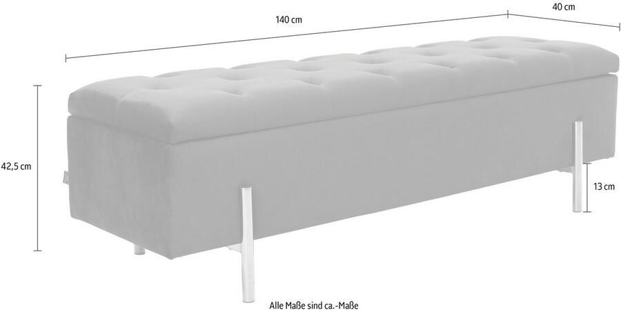 Leonique Slaapkamerbankje Aubrey Zitoppervlak doorgestikt met opbergruimte - Foto 2