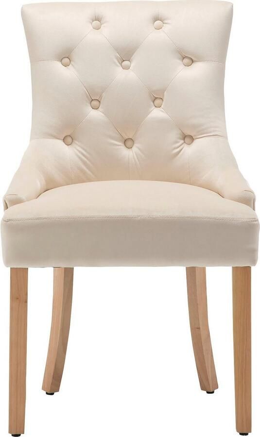 Leonique Stoel met 4 poten Doncaster met knoopsluiting op de rug (set 2 stuks) - Foto 2