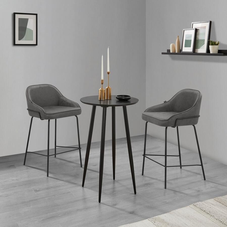 Leonique Stoel met 4 poten Puant met stof van polyester gerecycled polyester zithoogte 65 cm (2 stuks) - Foto 2