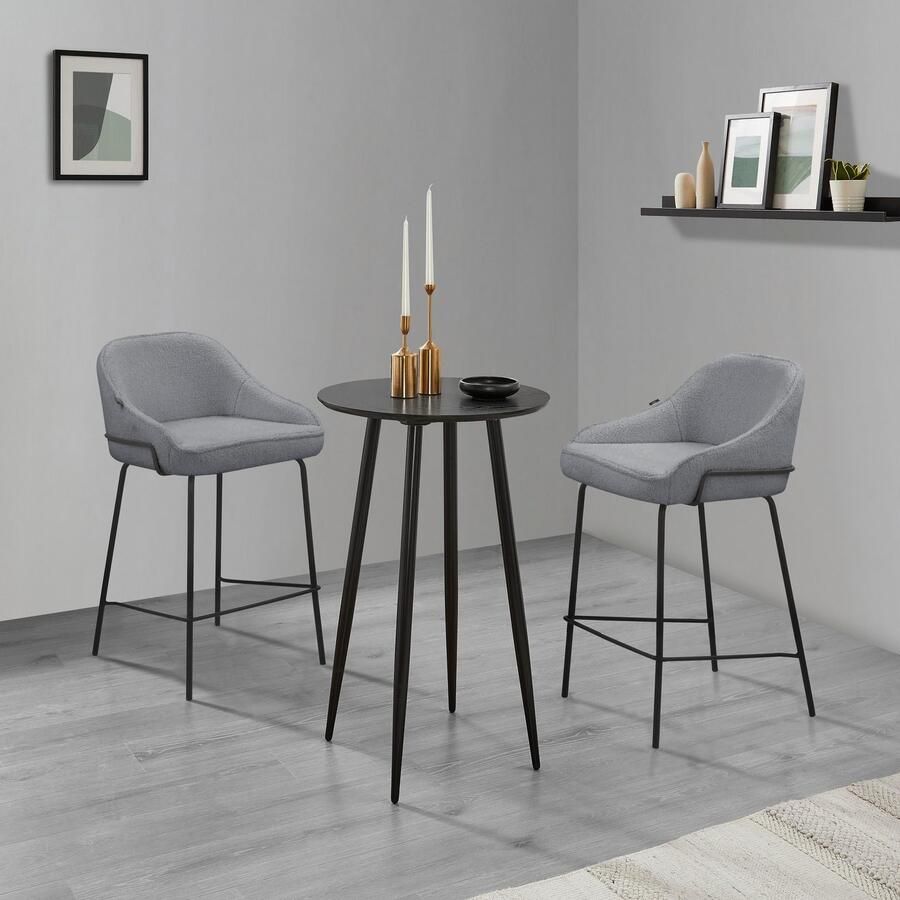 Leonique Stoel met 4 poten Puant met stof van polyester gerecycled polyester zithoogte 65 cm (2 stuks) - Foto 3
