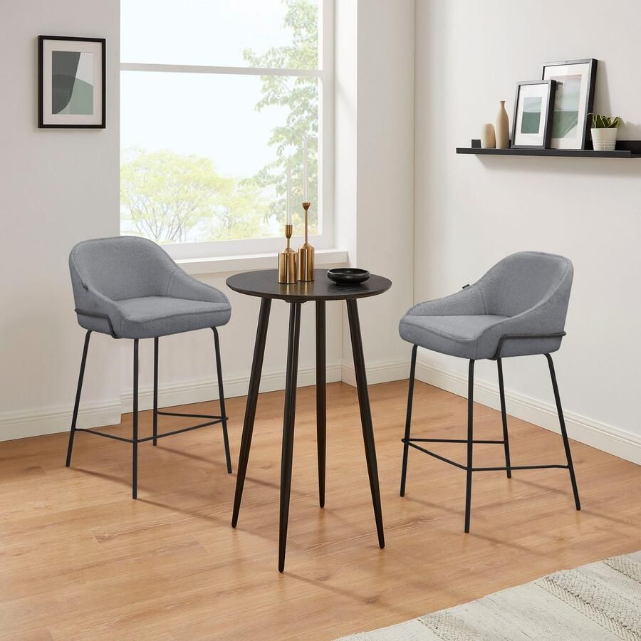 Leonique Stoel met 4 poten Puant met stof van polyester gerecycled polyester zithoogte 65 cm (2 stuks) - Foto 4