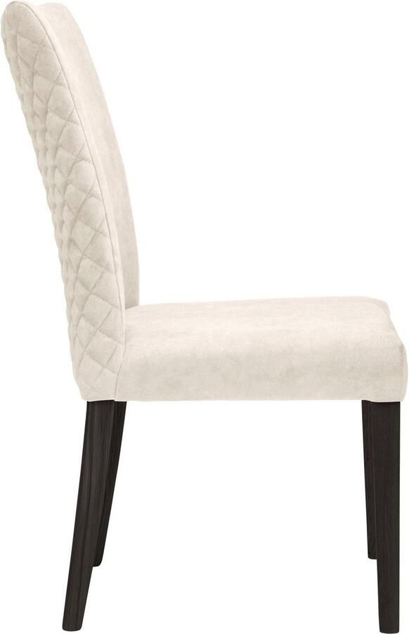 Leonique Stoel met 4 poten Vence met ruitstiksel in de rugleuning poten van massief beuken (set 2 stuks) - Foto 2