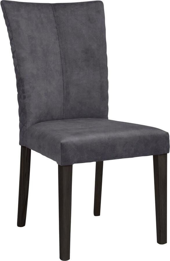 Leonique Stoel met 4 poten Vence met ruitstiksel in de rugleuning poten van massief beuken (set 2 stuks)