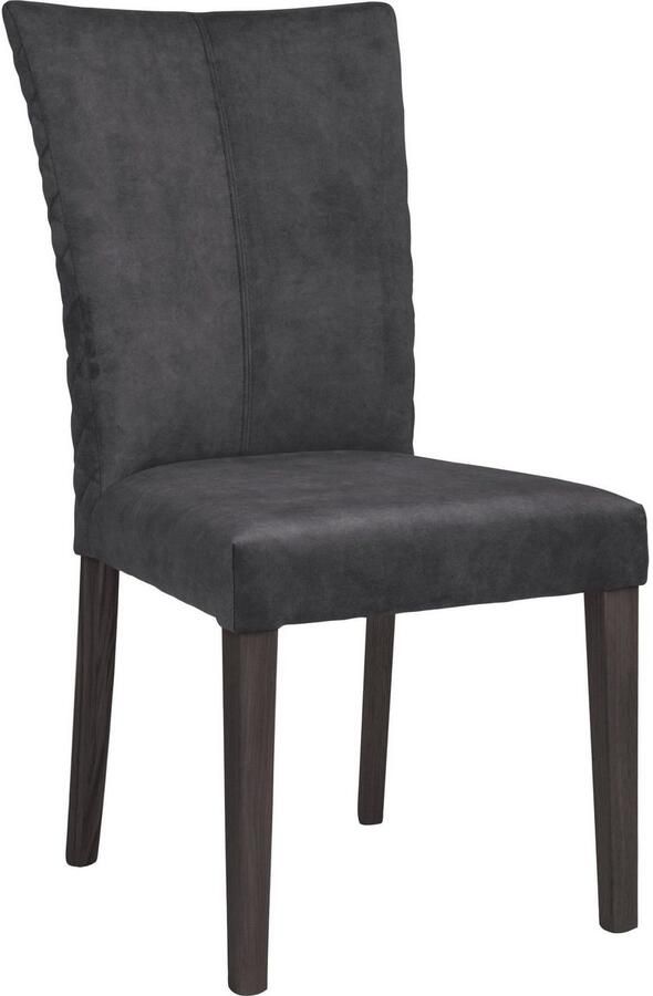 Leonique Stoel met 4 poten Vence met ruitstiksel in de rugleuning poten van massief beuken (set 2 stuks)