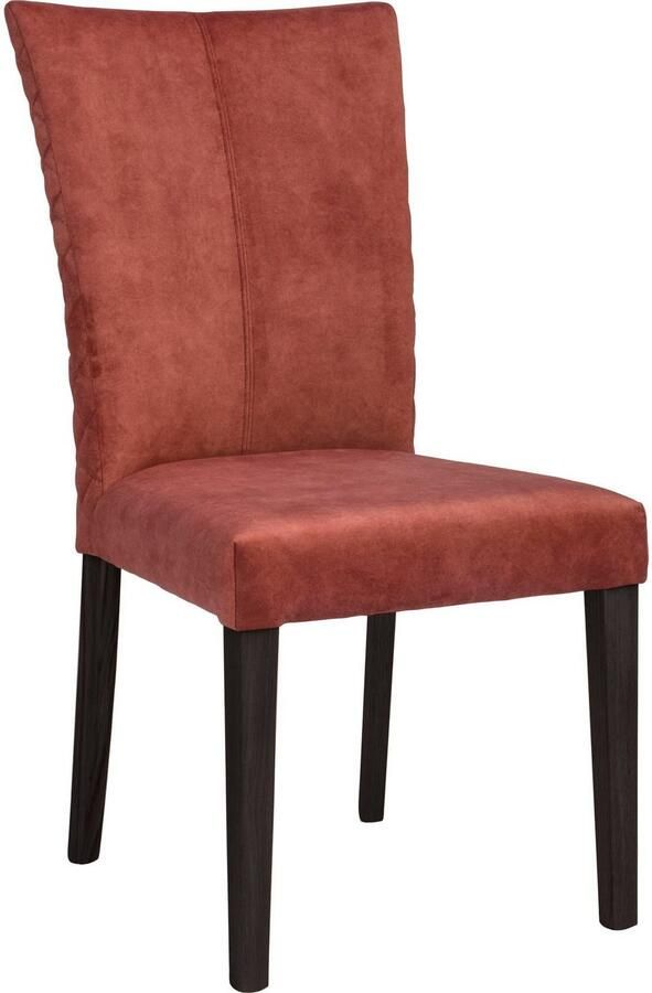 Leonique Stoel met 4 poten Vence met ruitstiksel in de rugleuning poten van massief beuken (set 2 stuks)