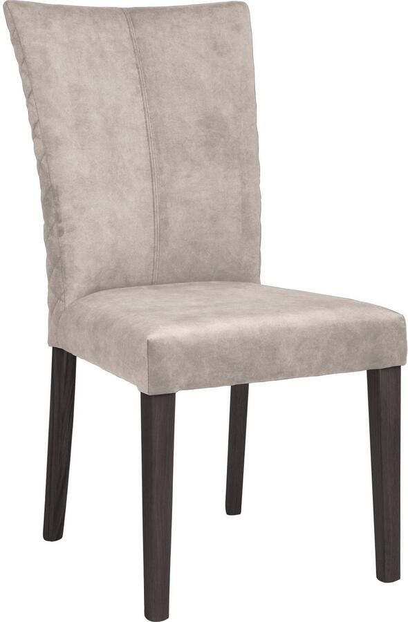 Leonique Stoel met 4 poten Vence met ruitstiksel in de rugleuning poten van massief beuken (set 2 stuks)