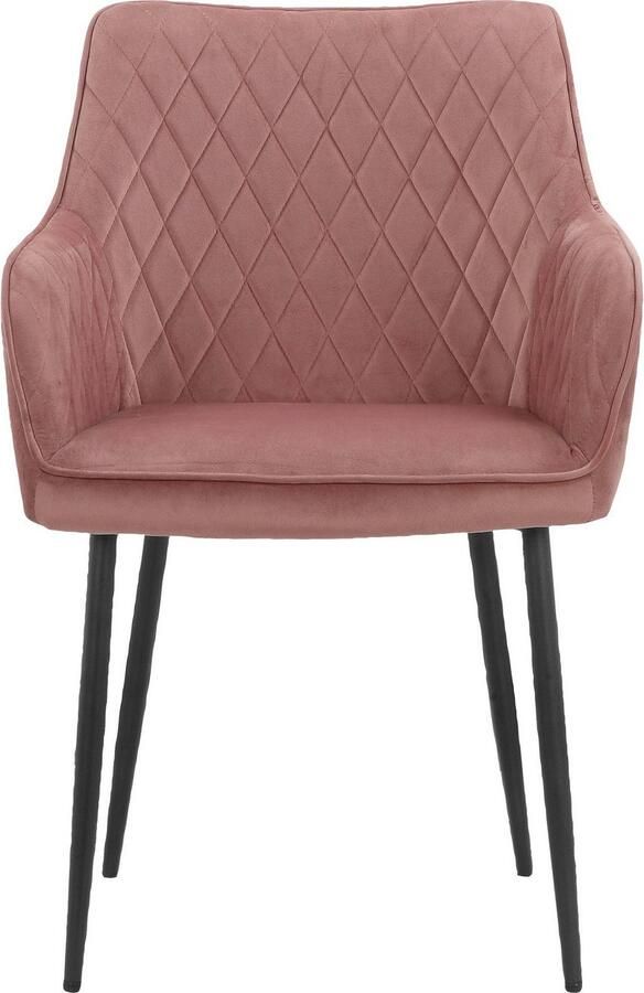 Leonique Stoel met armleuningen Montmerle Zacht verdikte zitting en rugleuning in veloursstof met stiksel zithoogte 50 cm (2 stuks) - Foto 10